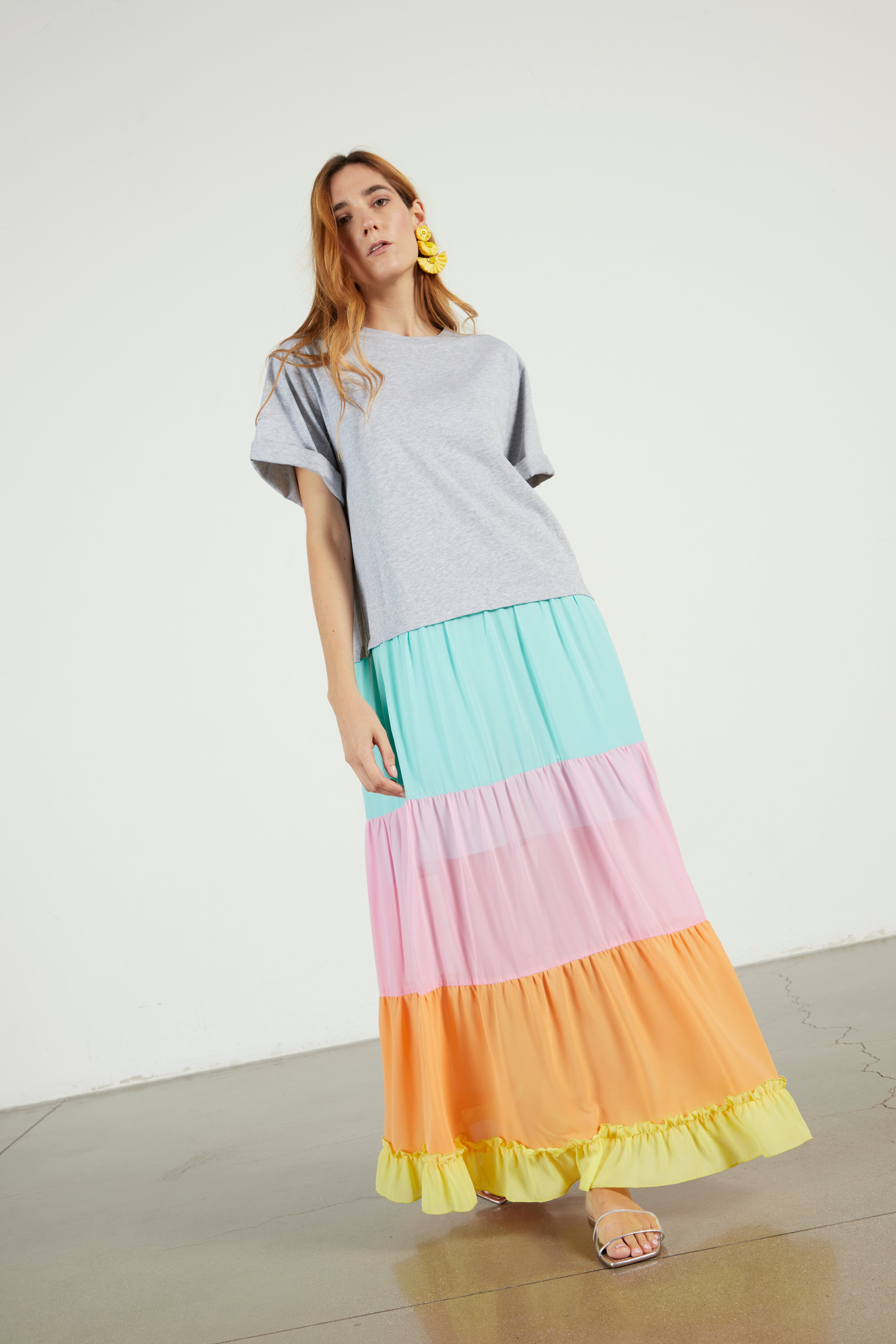 T-shirt Dress With Multicolor Print