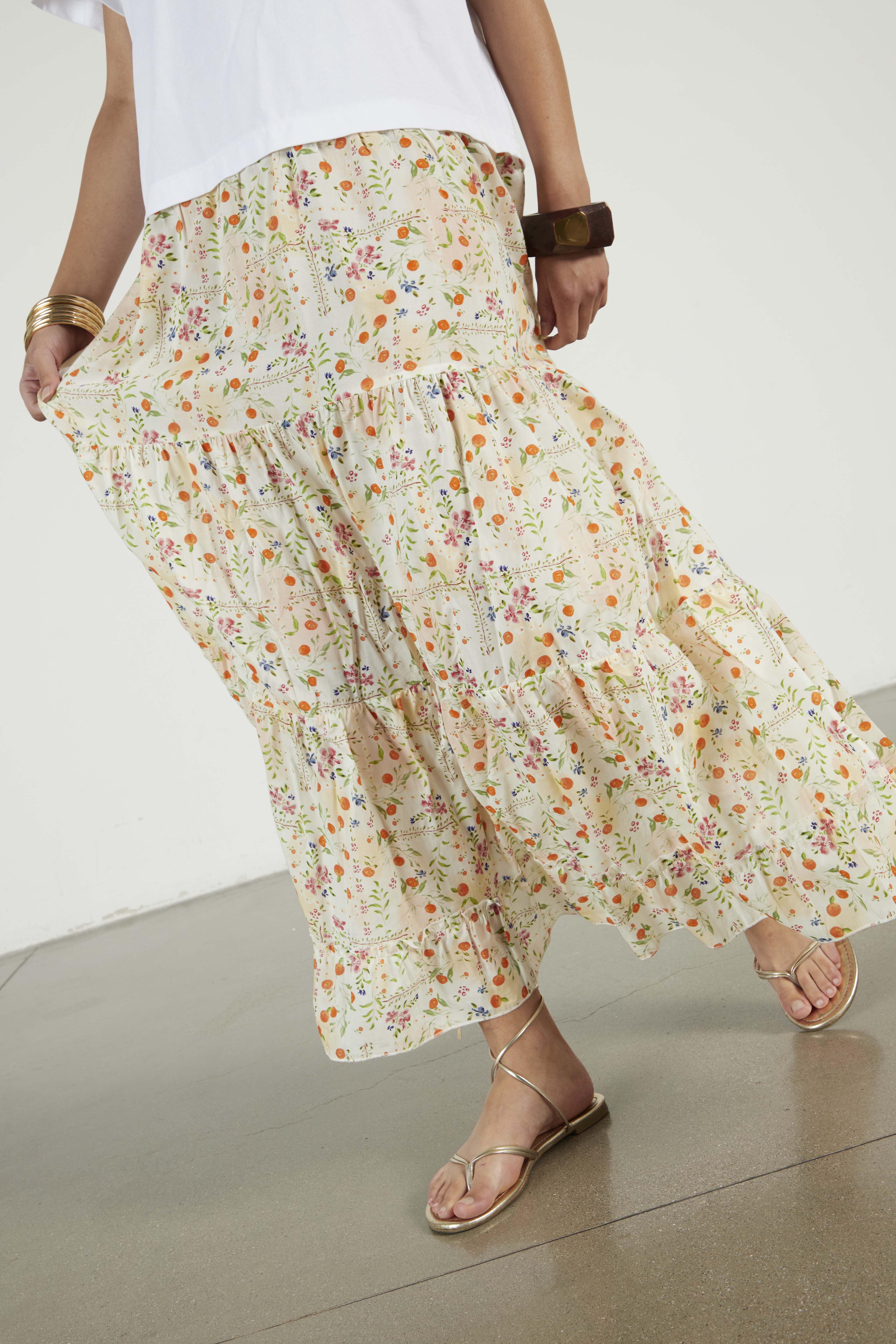 V-neck t-shirt dress with floral print