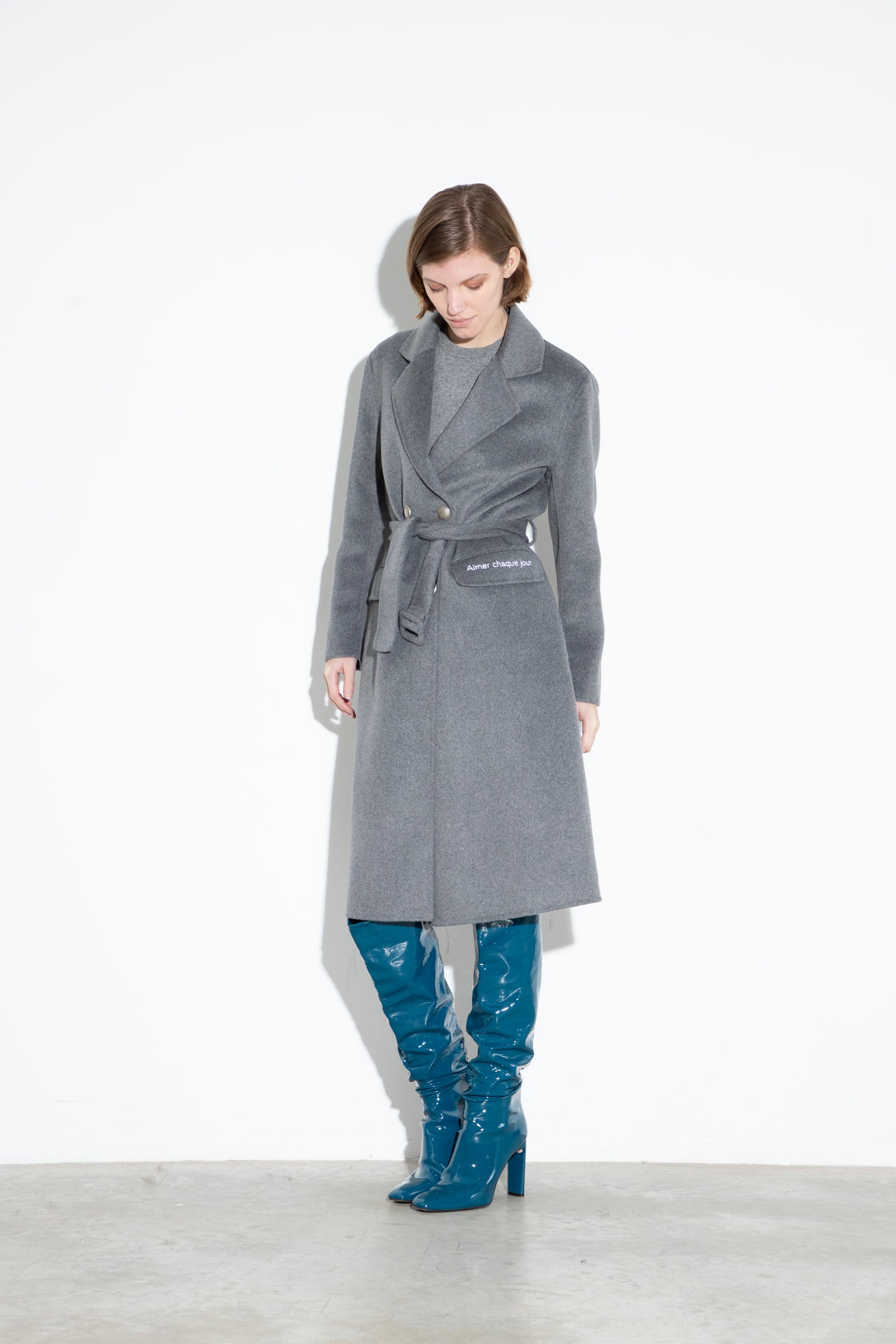 Doublebreasted Wool Coat Grey