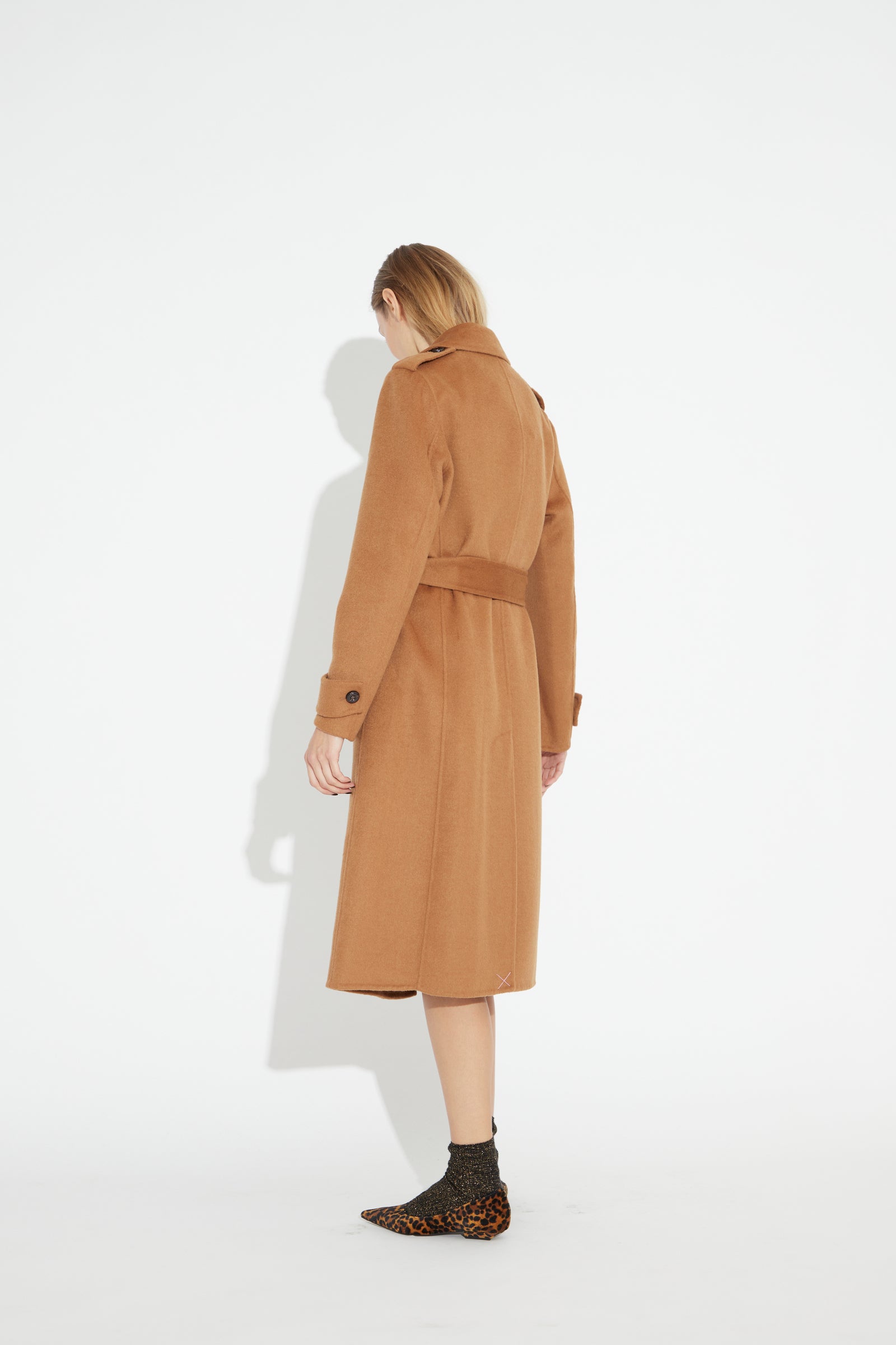 Trench Coat In Wool Camel