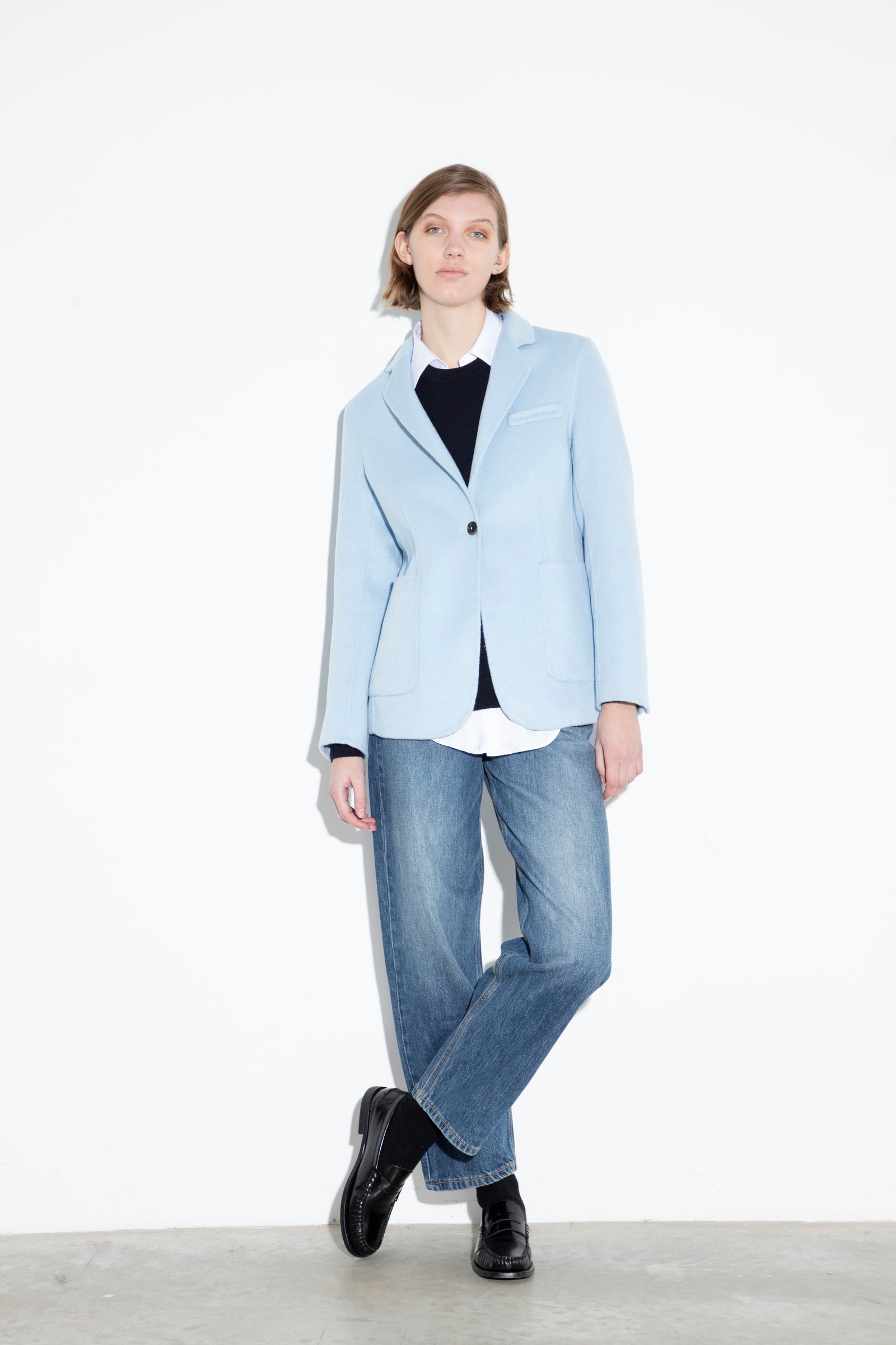 Blazer In Wool Light Blu