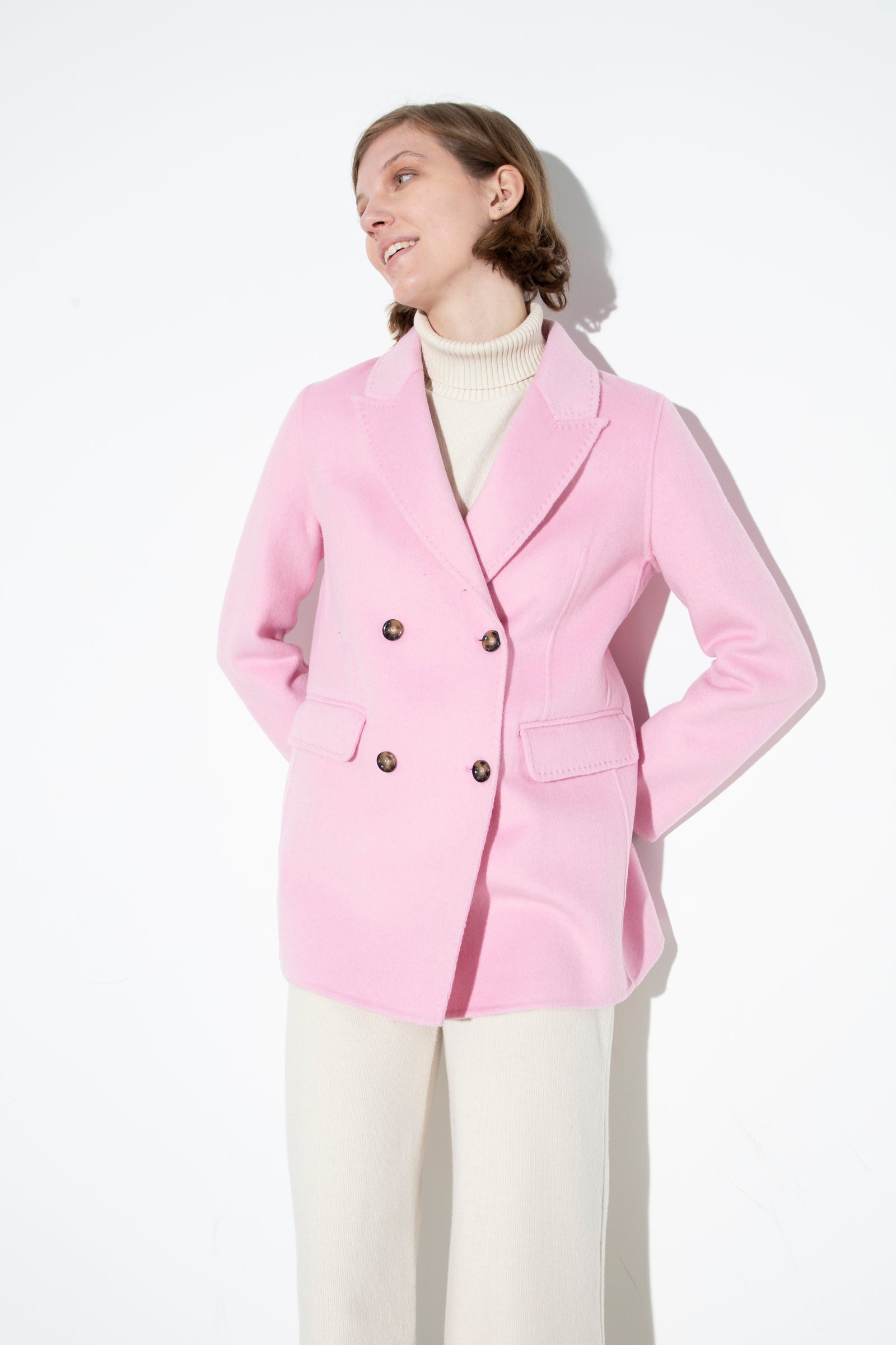 Blazer Doublebreasted In Wool Pink