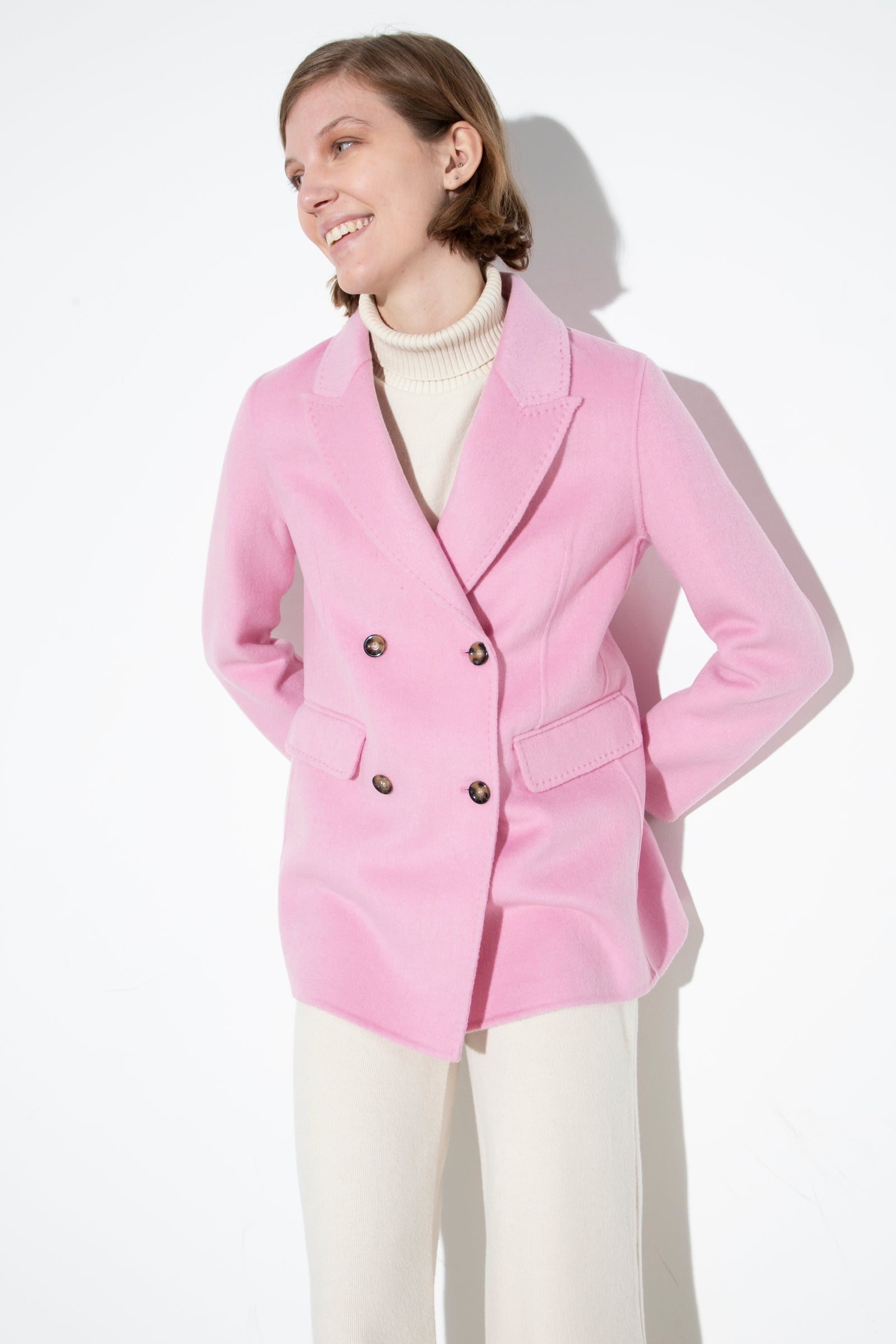 Blazer Doublebreasted In Wool Pink