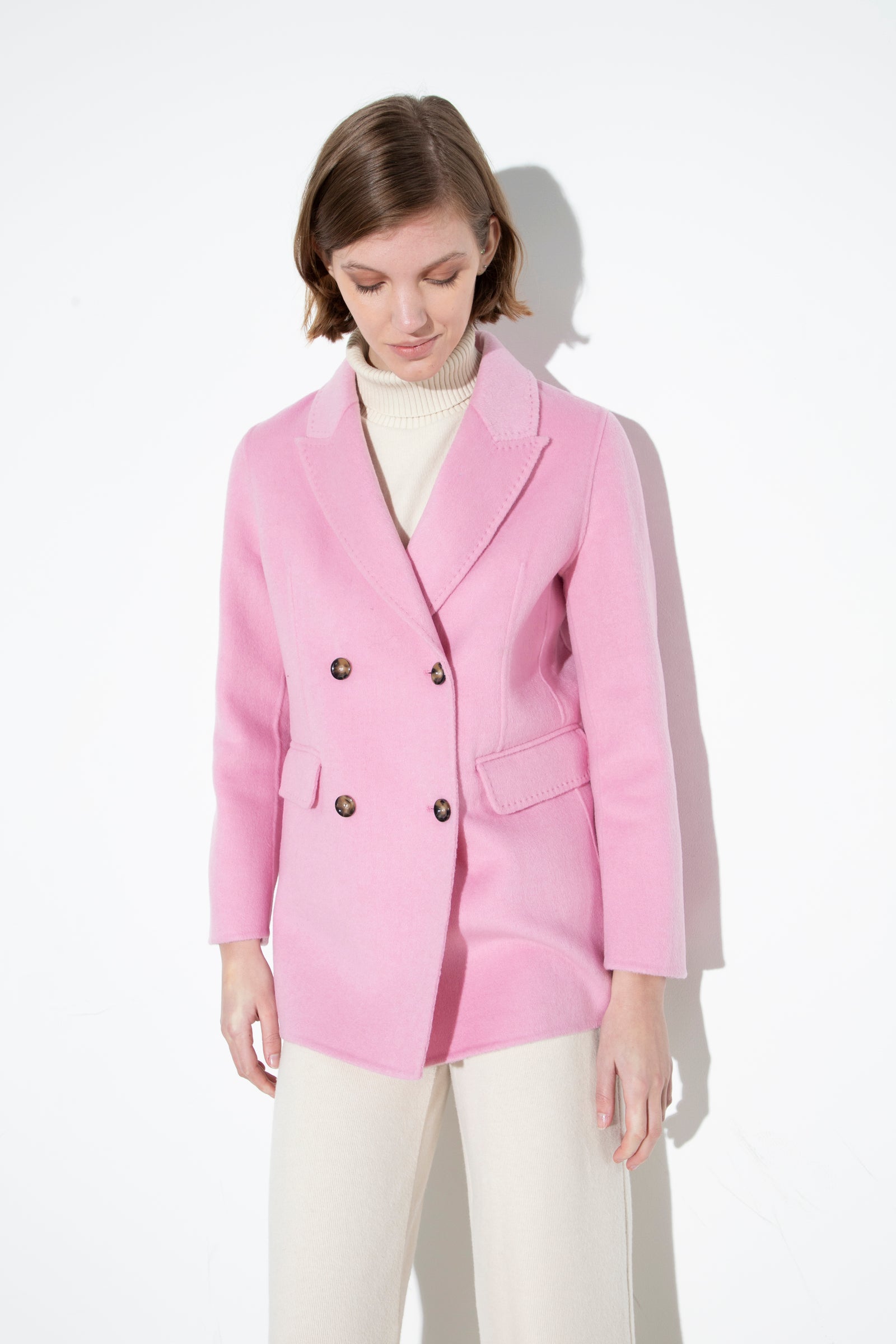 Blazer Doublebreasted In Wool Pink