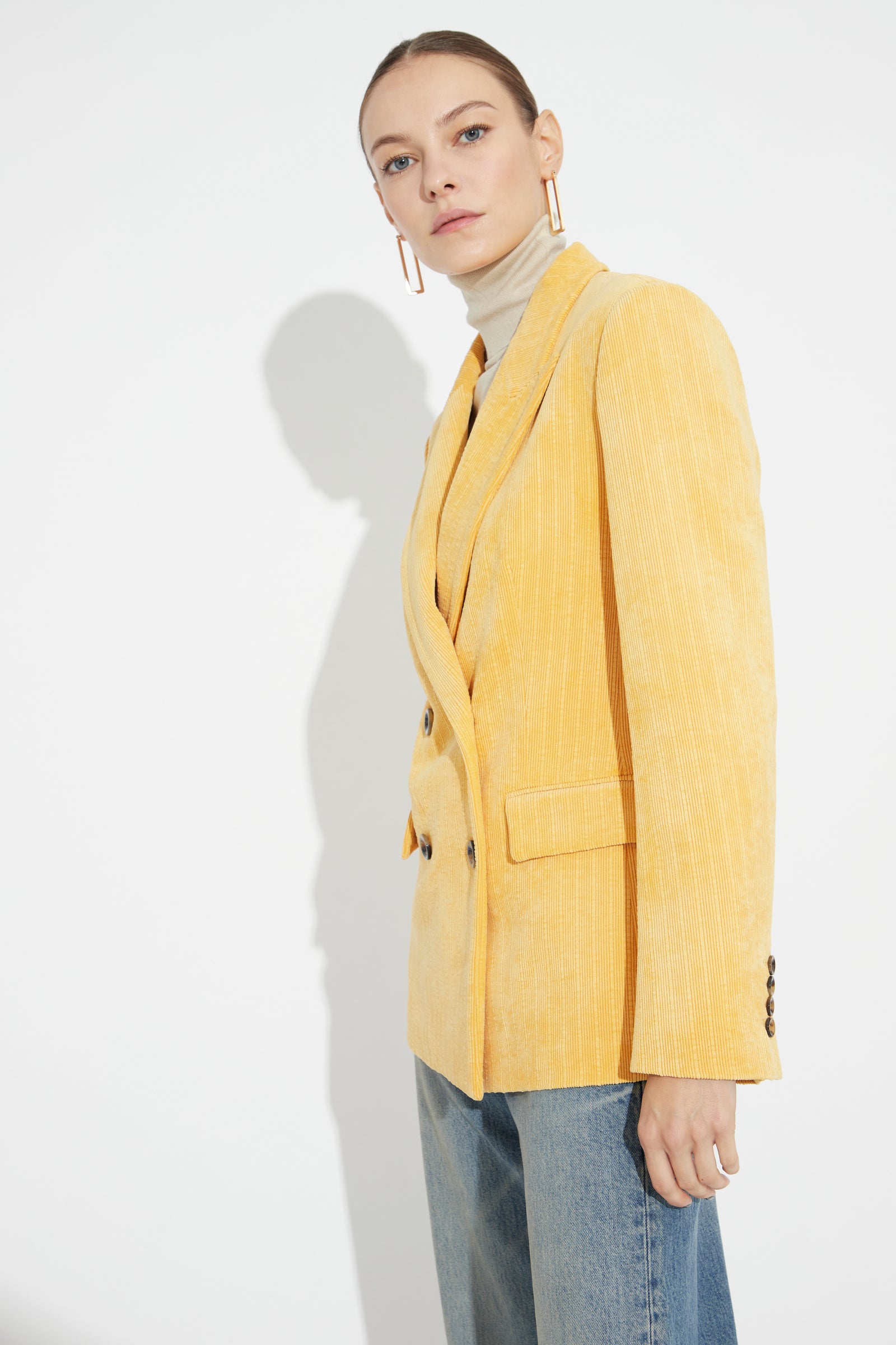 Tailleur With Double Breasted Blazer Yellow