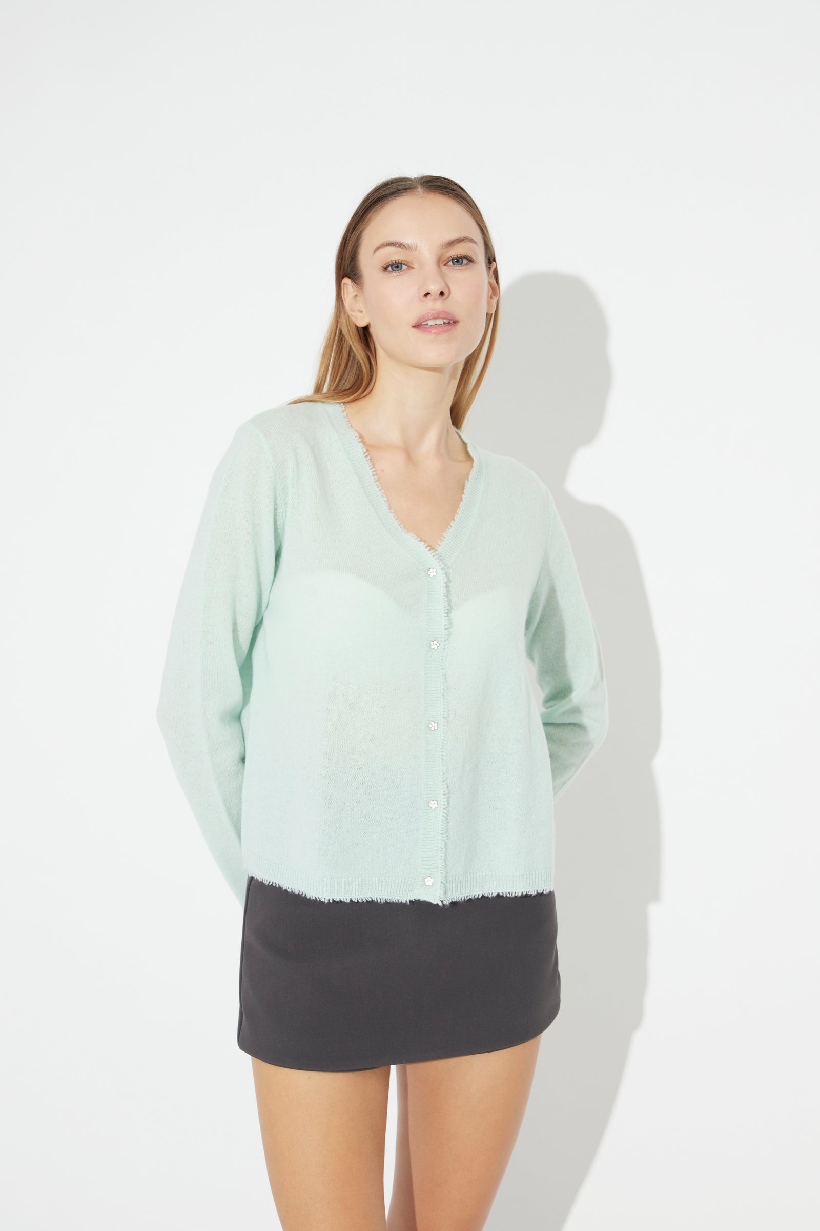 Woman Cashmere Cardigan Emerald