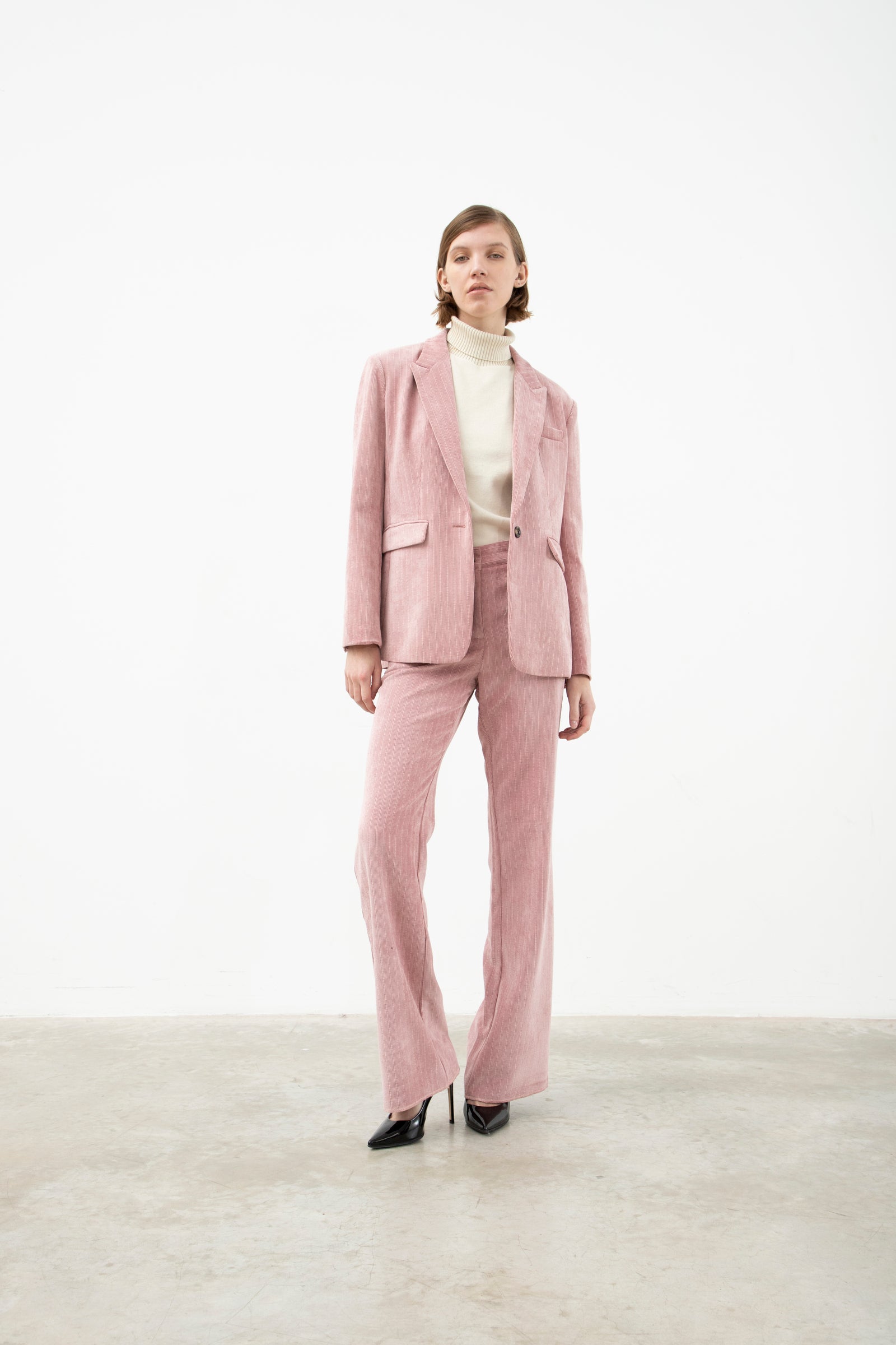 Tailleur With Single Breasted Blazer Pink