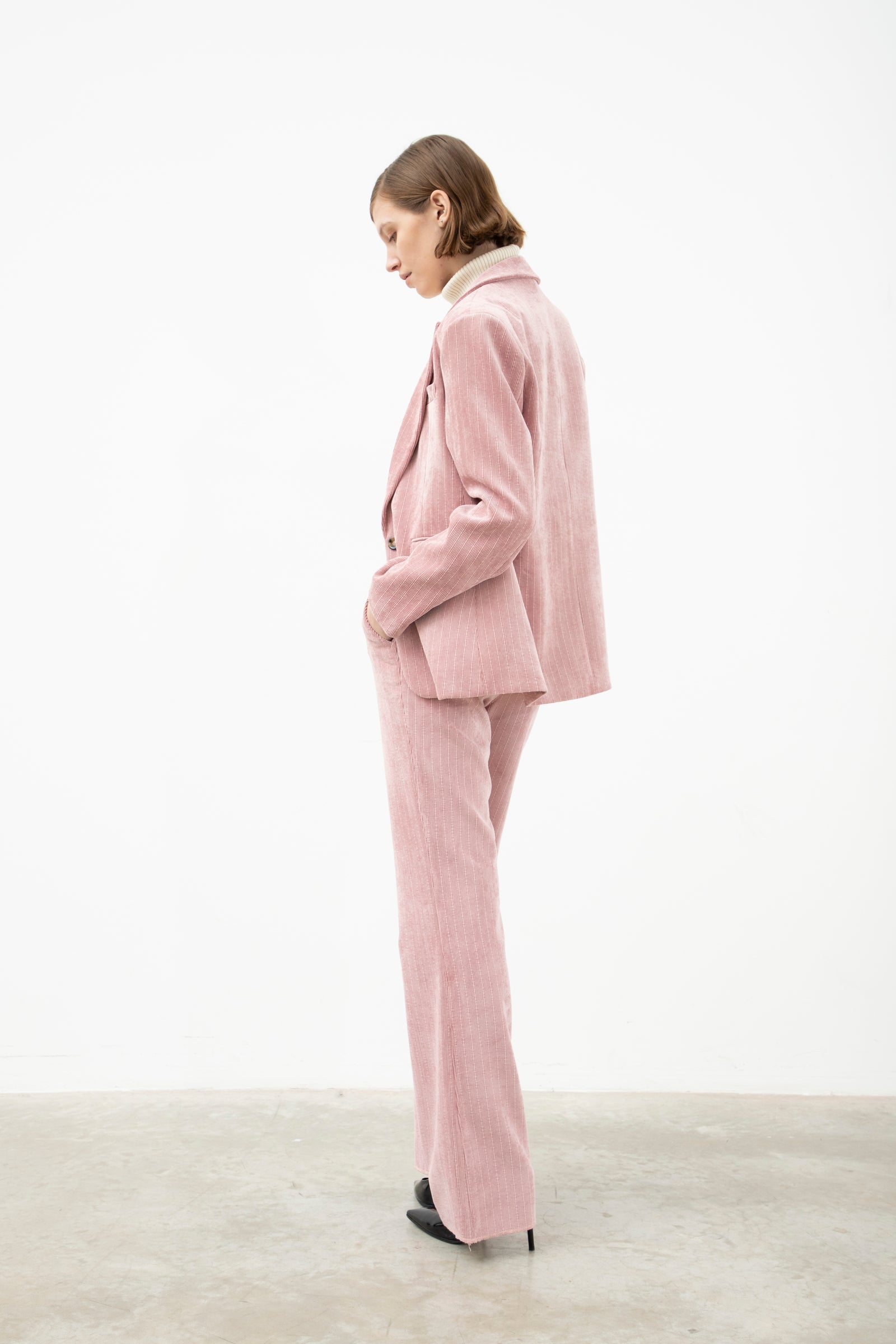 Tailleur With Single Breasted Blazer Pink