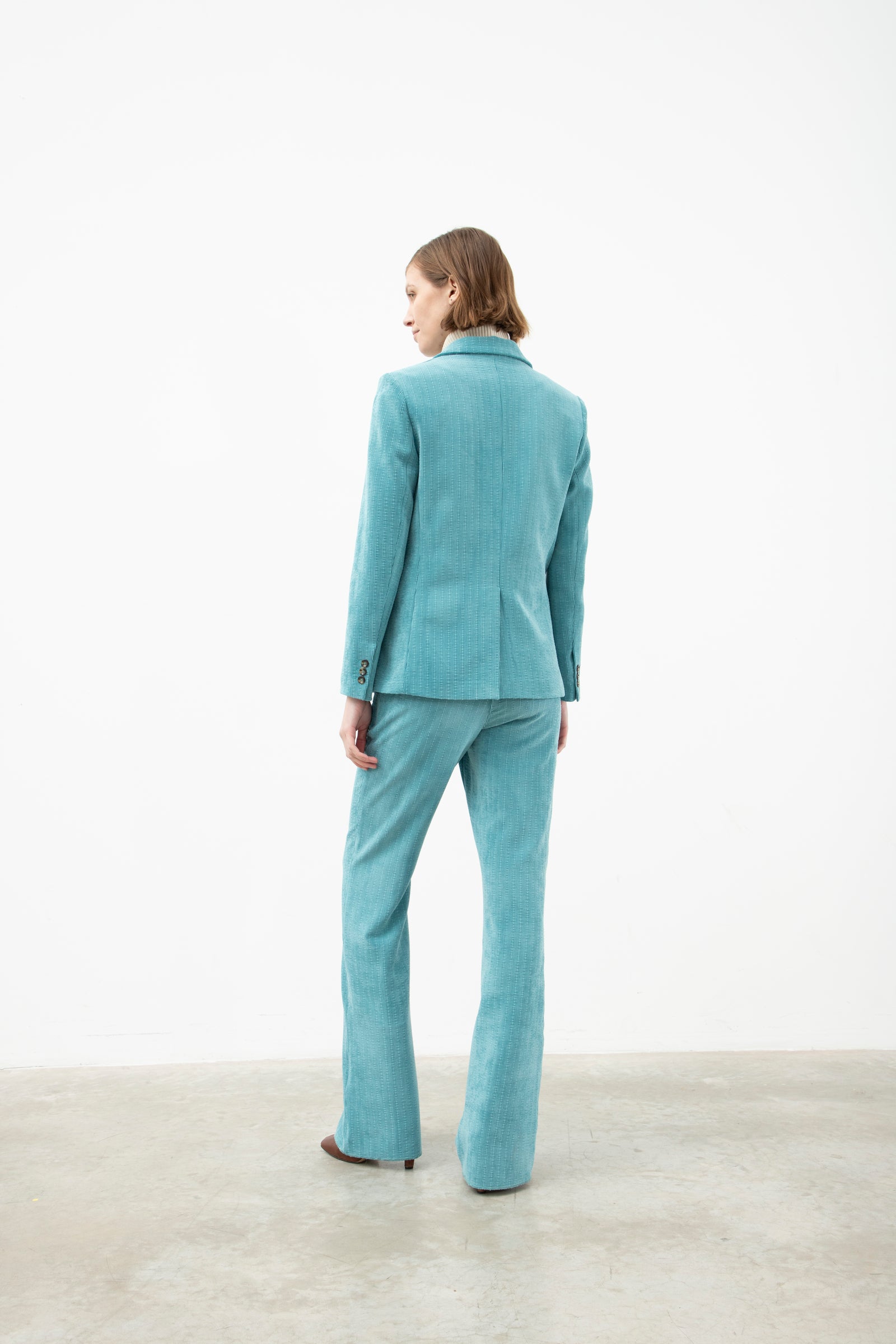 Tailleur With Double Breasted Blazer Light Blu