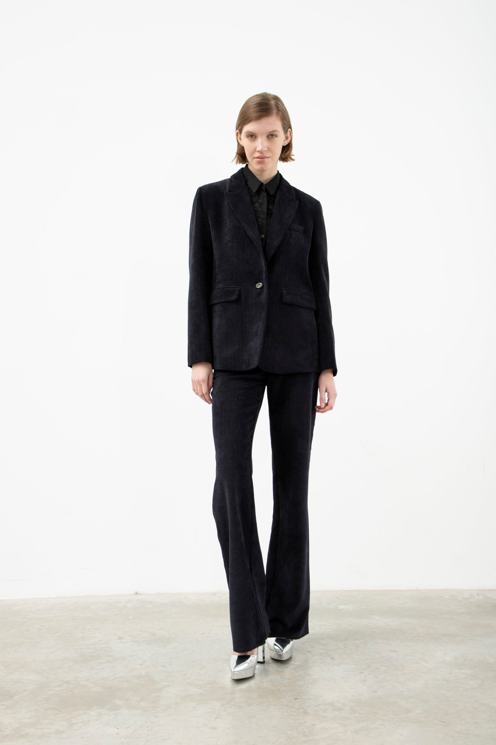 Tailleur With Single Breasted Blazer Black