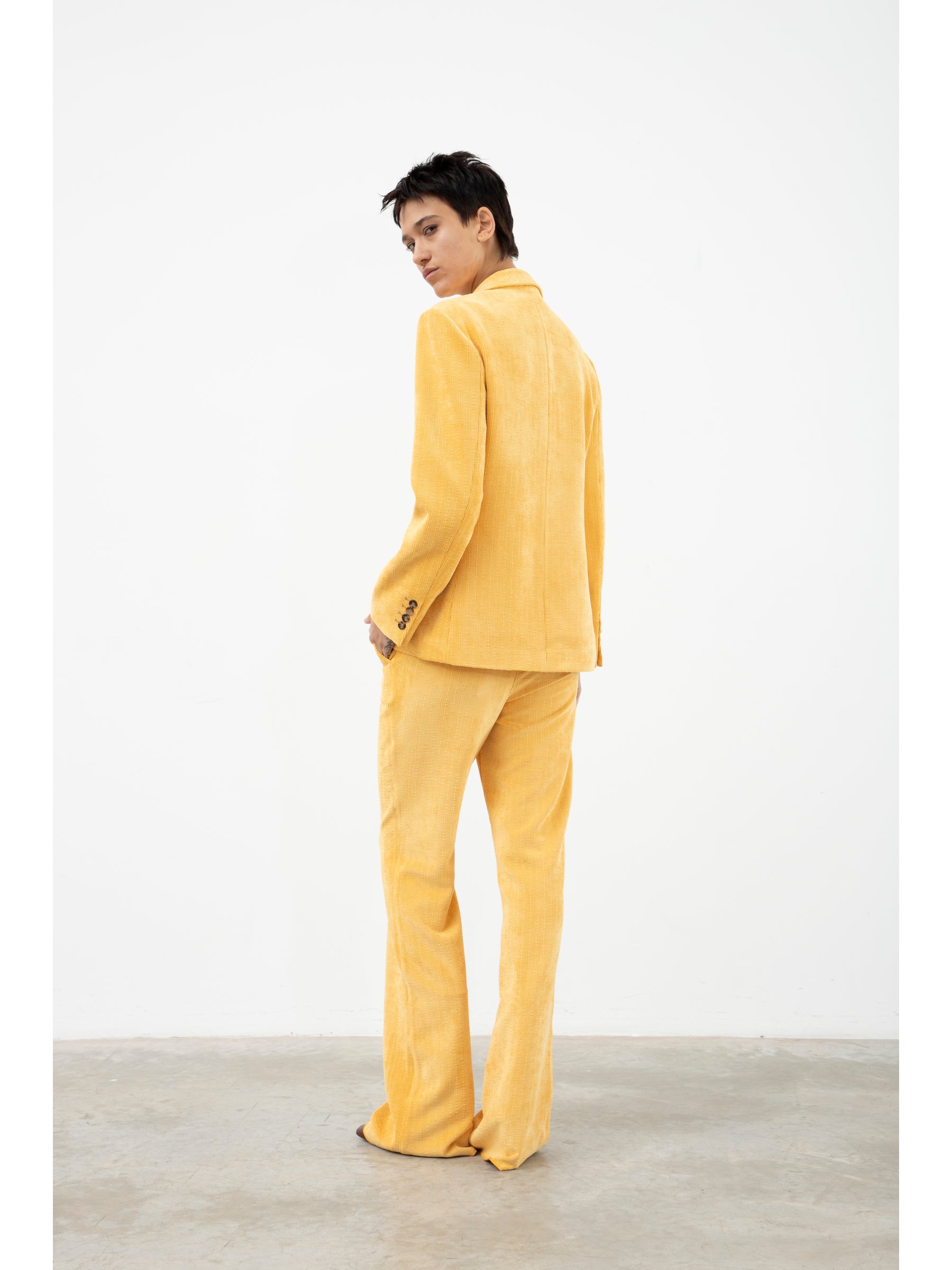 Tailleur With Single Breasted Blazer Yellow